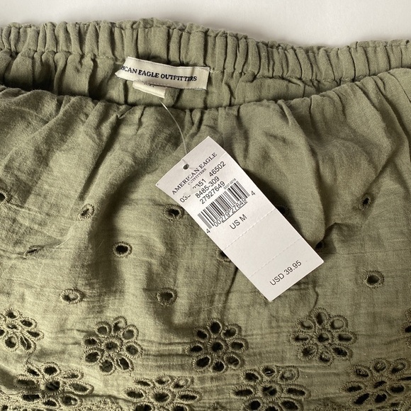 NWT American Eagle Green Strapless Eyelet Top, Medium - Picture 4 of 5